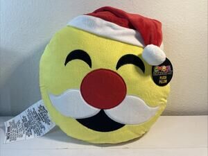 Santa With Hat Plush Pillow Emoji Expressions Yellow Christmas Tags Almar Sales